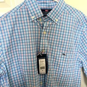 NWT Vineyard Vines Ocean Breeze Slim Fit Tucker Shirt - M
